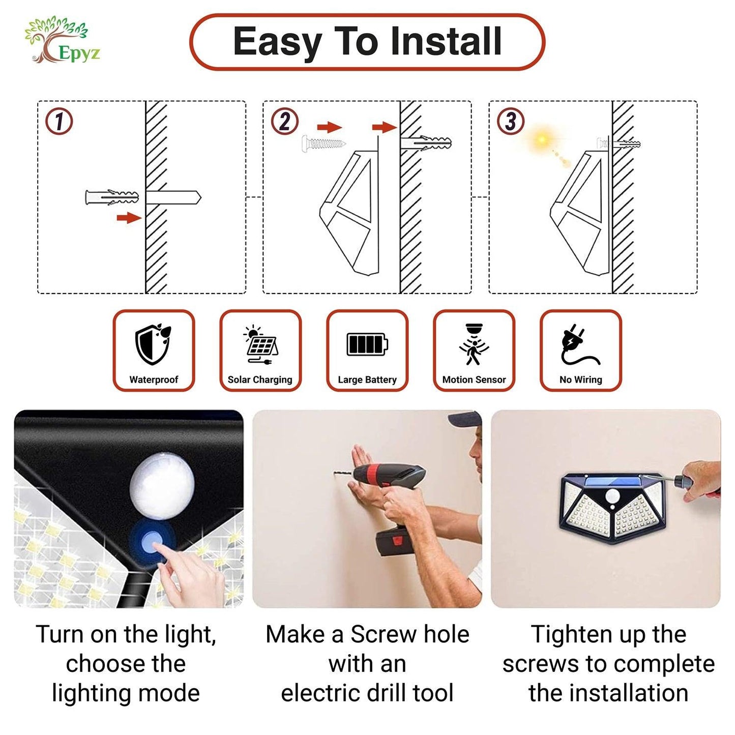 Motion Sensor Light | 100 LED Solar Motion Sensor Light
