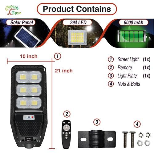 Solar 100 Watt Led Street light With Motion Sensor Light ( Hexagon Street White )
