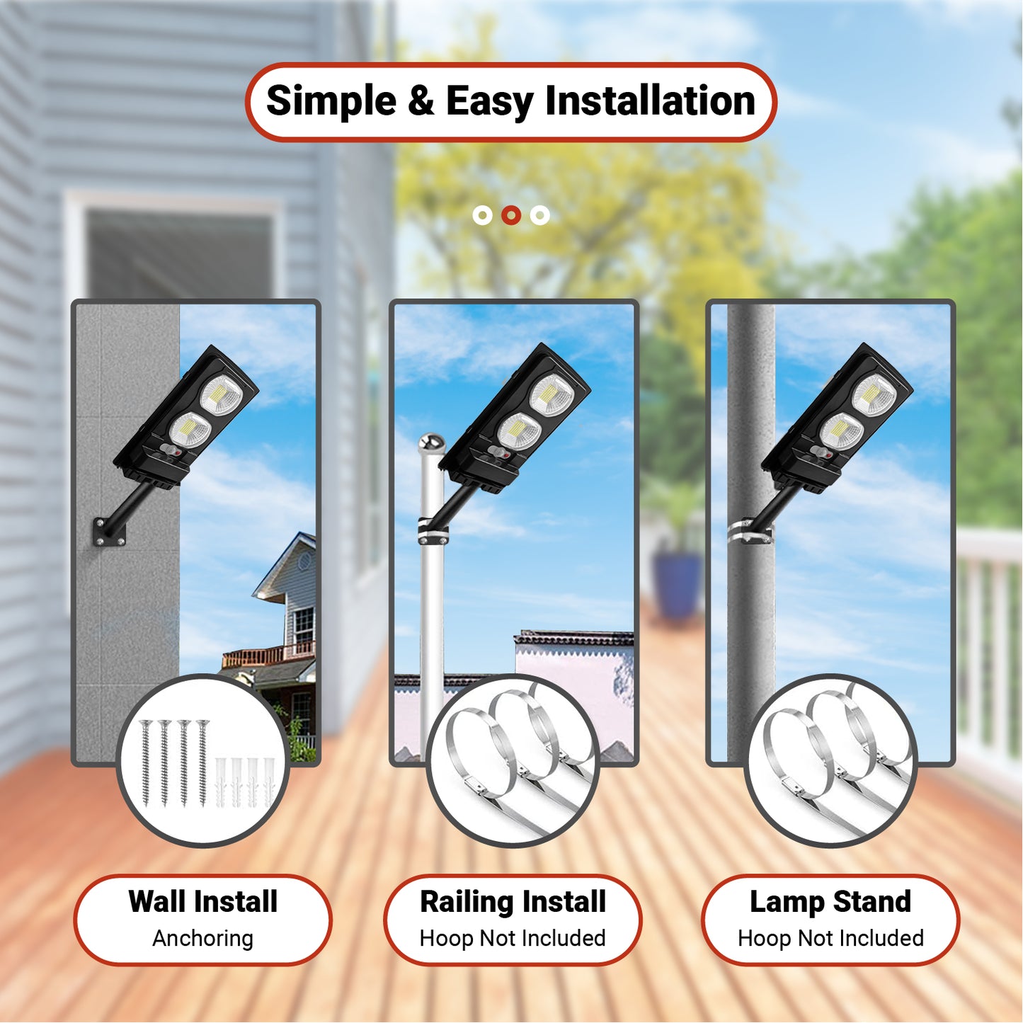 Solar Street Light For Garden Outdoor 20 Watt (White Light)