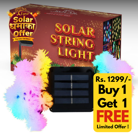 30 LED Solar Snow Ball String Light (Multicolour Light)( Buy 1 Get 1 Free ! )
