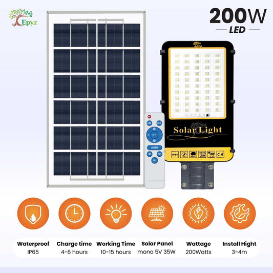 200 WATT SEMI-INTEGRATED SOLAR STREET LIGHT ALUMINIUM BODY