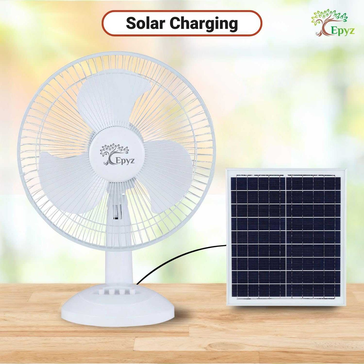 Solar Rechargeable 12 Inch Fan