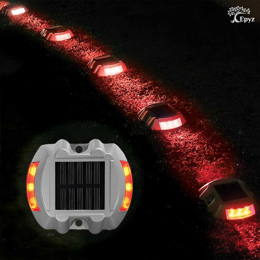 Solar Road Stud Round Red Light (Pack of 2)