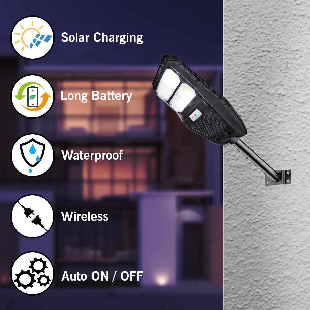 Solar 50 Watt Led Street Light With Motion Sensor Light ( Hexagon White Street )