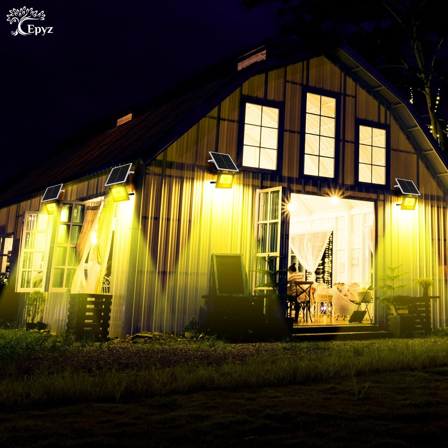 Solar 30Watt Warm Flood Light
