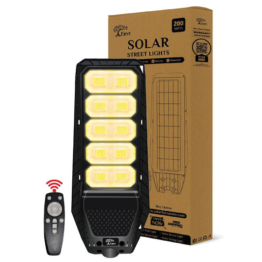 200 Watt Solar Hexagon Street Warm Light