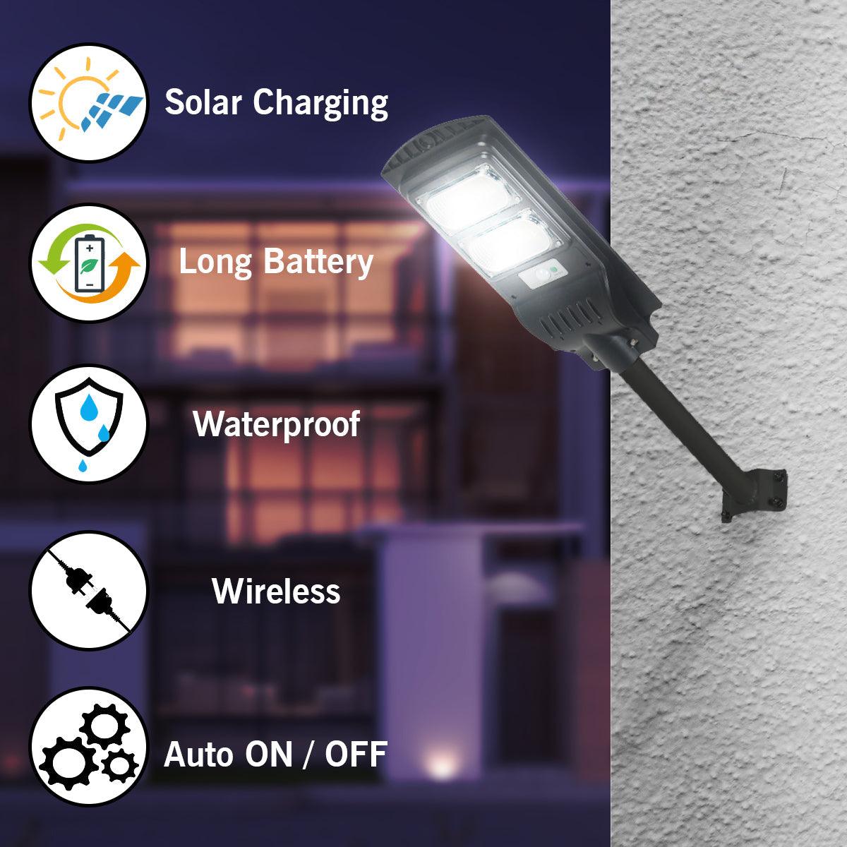 60 Watt Street Lights | Solar Black Street Lights White Yellow