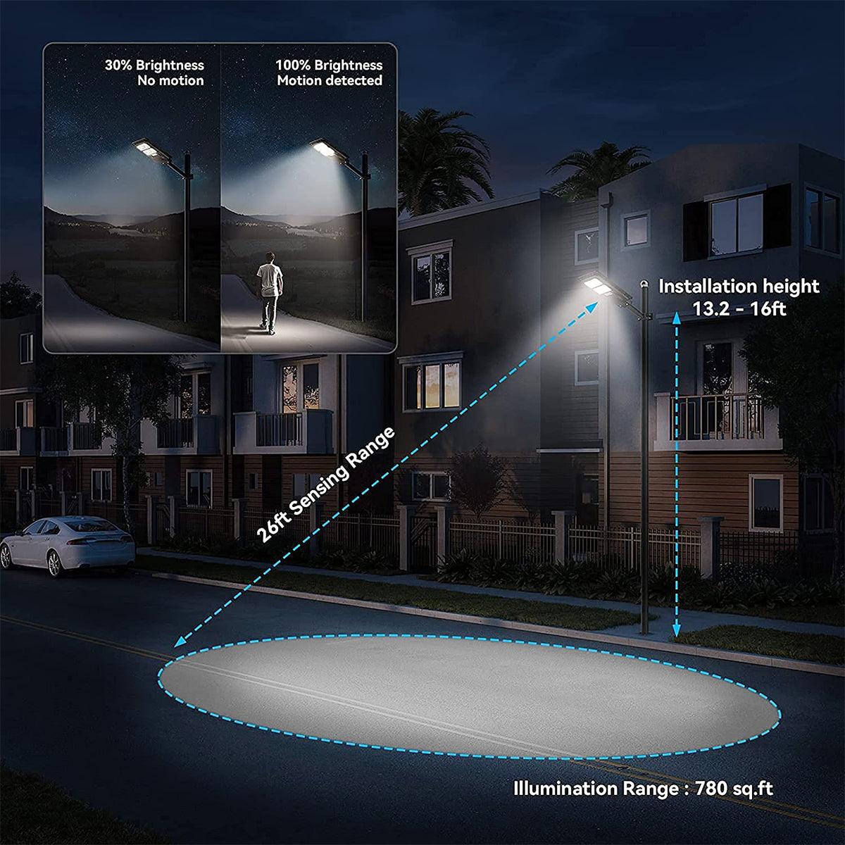 60 Watt Street Lights | Solar Black Street Lights White Yellow