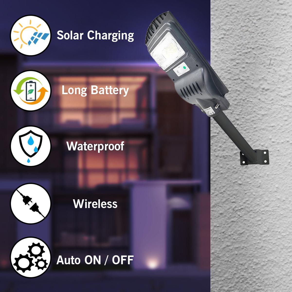 Solar 30 Watt Street Light With Motion Sensor For Outdoor ( White )
