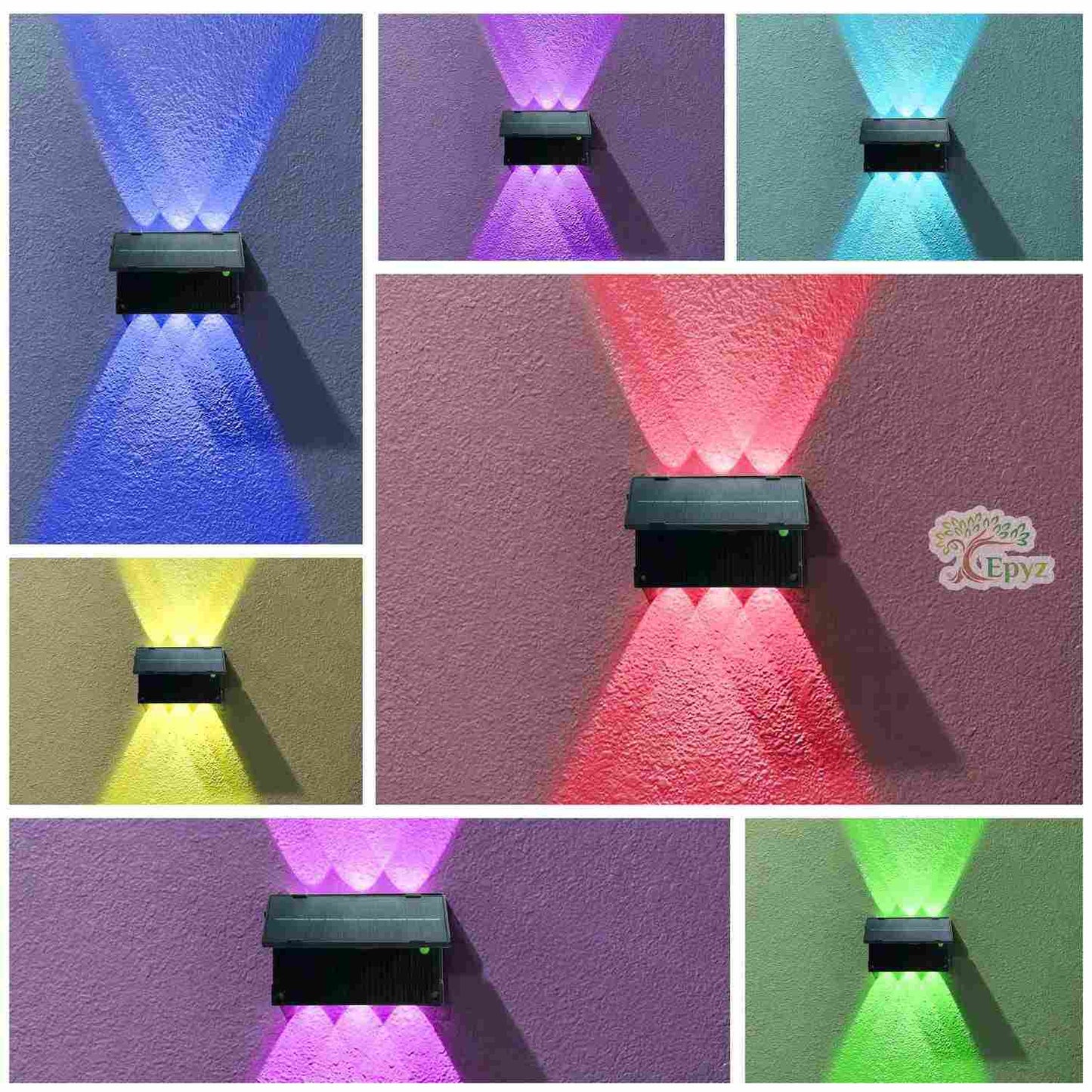 Solar Wall Lights Multi Color Lights