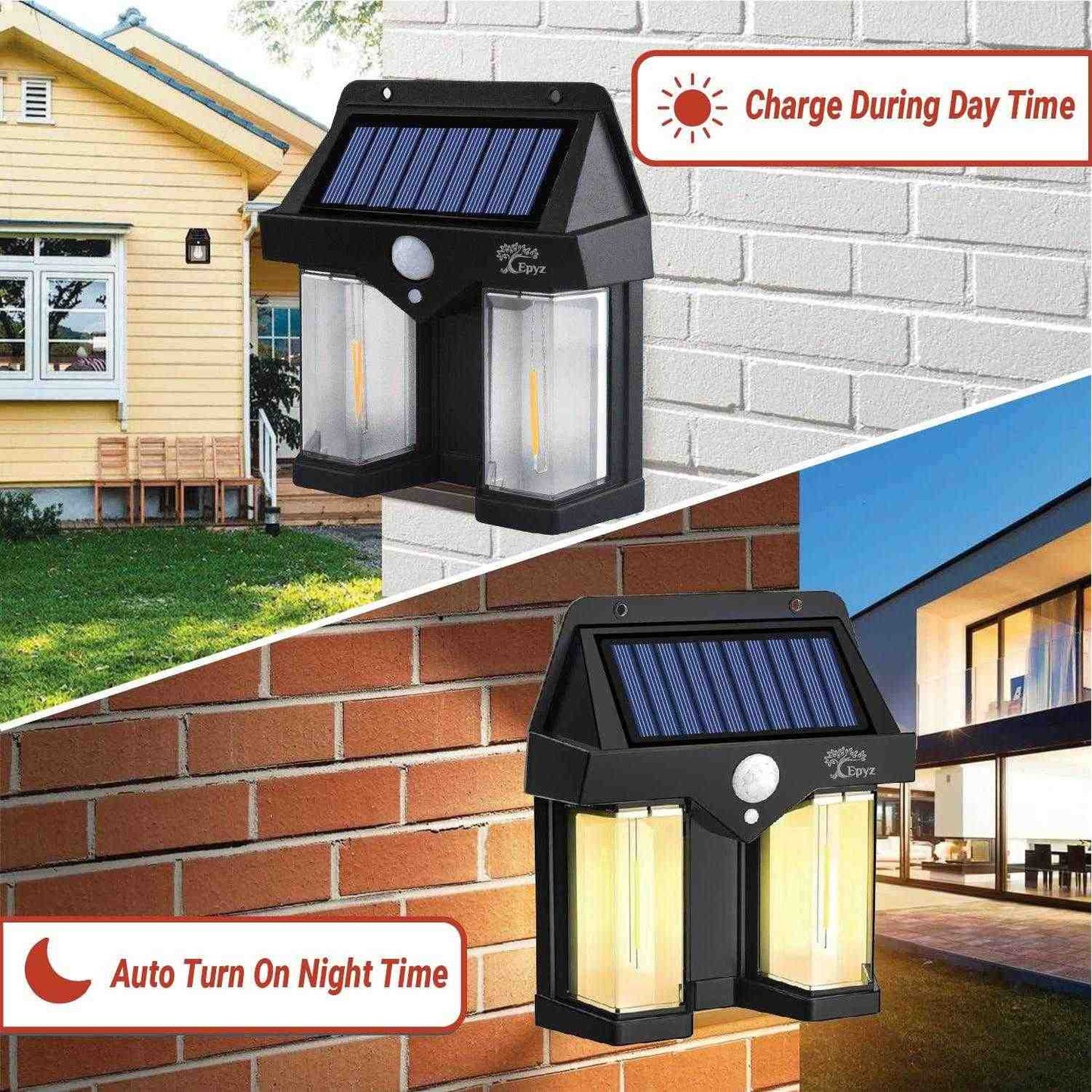 Solar Double Wall Motion Sensor Light (Buy 1 Get 1 Free)