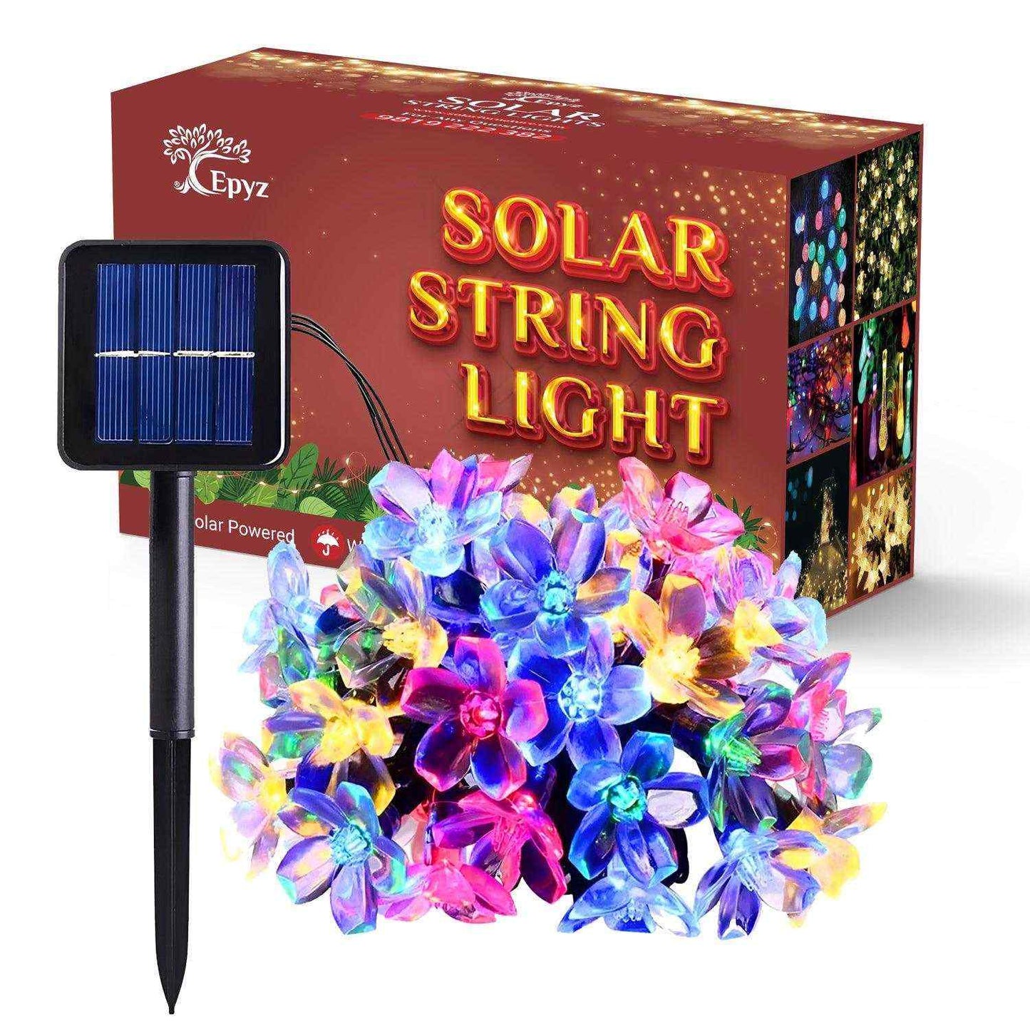 Solar Flower Lights For Home Decor Multicolour - Epyz( Buy 1 Get 1 Free ! )