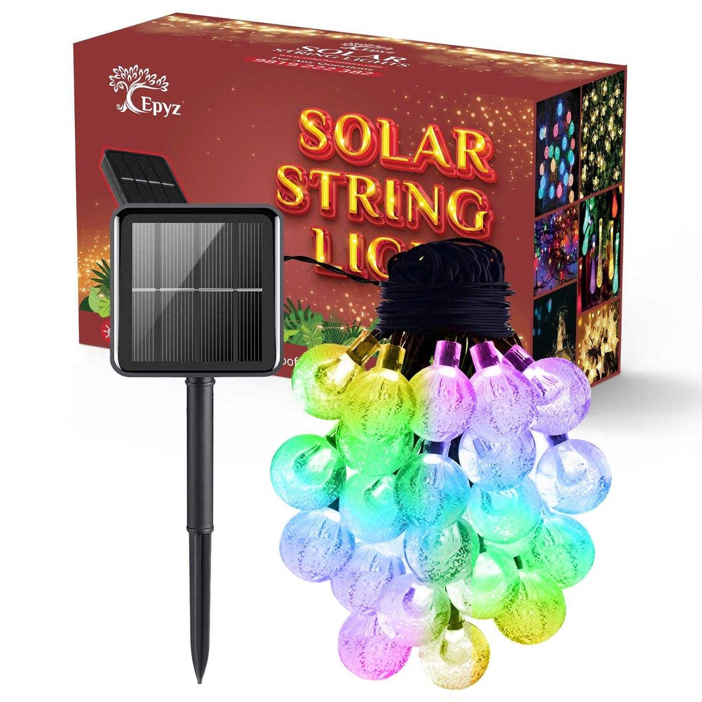 Solar Crystal Ball String Multicolour Light- Epyz( Buy 1 Get 1 Free ! )