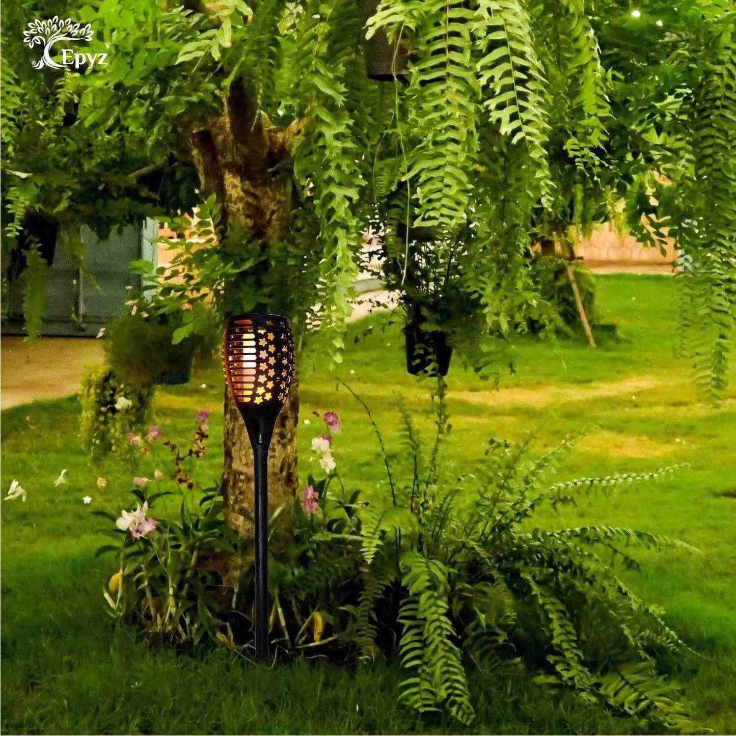 Solar Outdoor Garden Lights Flickering Star Mashaal - Epyz