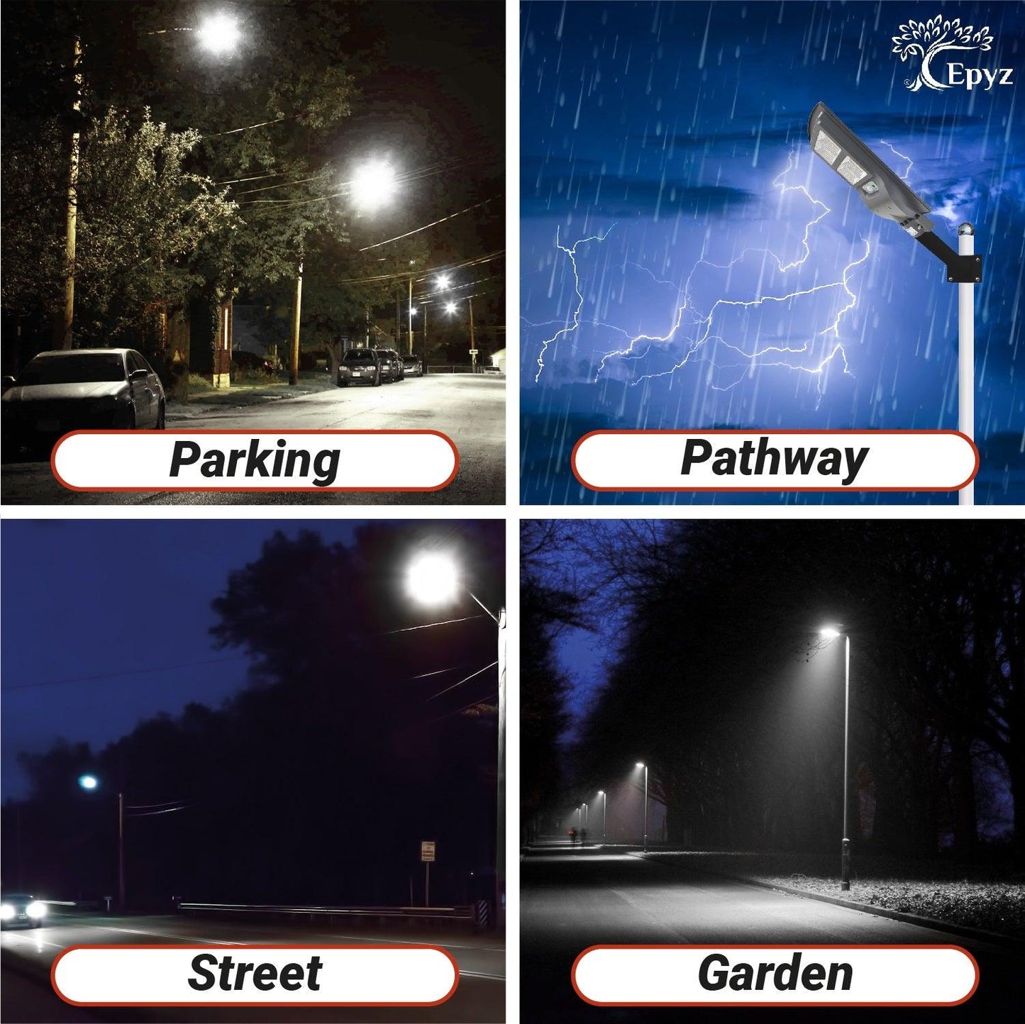 60 Watt Solar Street Light for Outdoor (White Light)