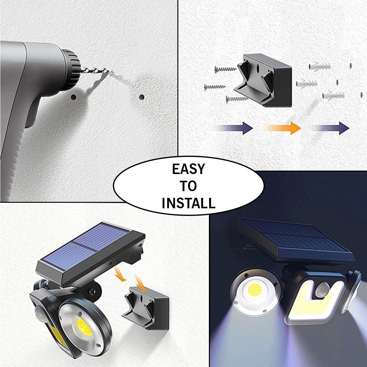 Outdoor Led Motion Sensor Light | Solar Motion Sensor 3 Head Light