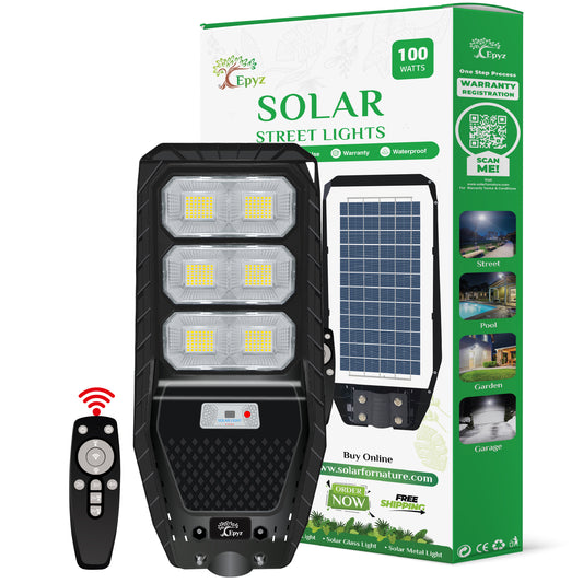 100 Watt Solar Street Light Without Pole (White Light)