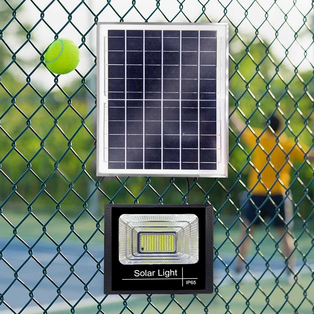 Epyz 100Watt Solar Flood Light Outdoor Waterproof with Remote Control for Home Garden Wall Compound Entrance LED Lamp [ Pack of 1, Cold White ] [ 6000mAh, 281LED ]