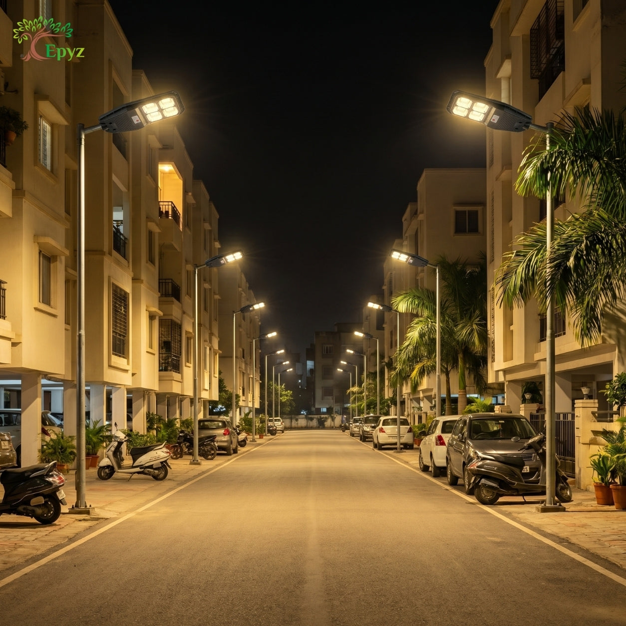 50 Watt Hexagon Solar Street Warm Light for Garden (Warm Light)