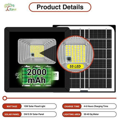 10 Watt Solar LED Flood Lights (White Light)