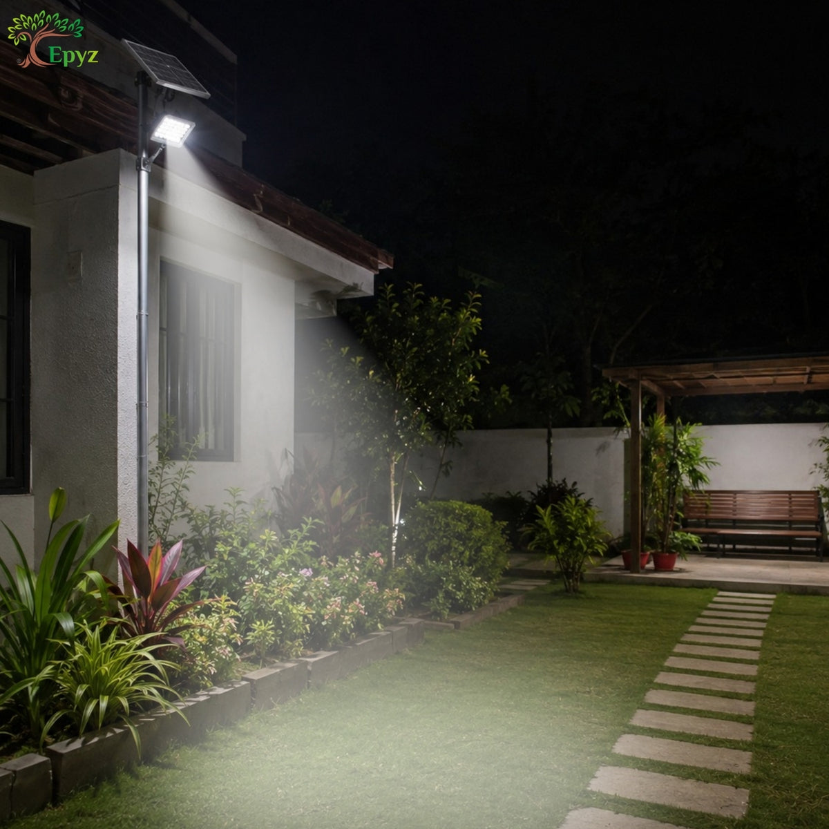 100 WATT SOLAR FLOOD LIGHT WITH MOTION SENSOR (33 LED)