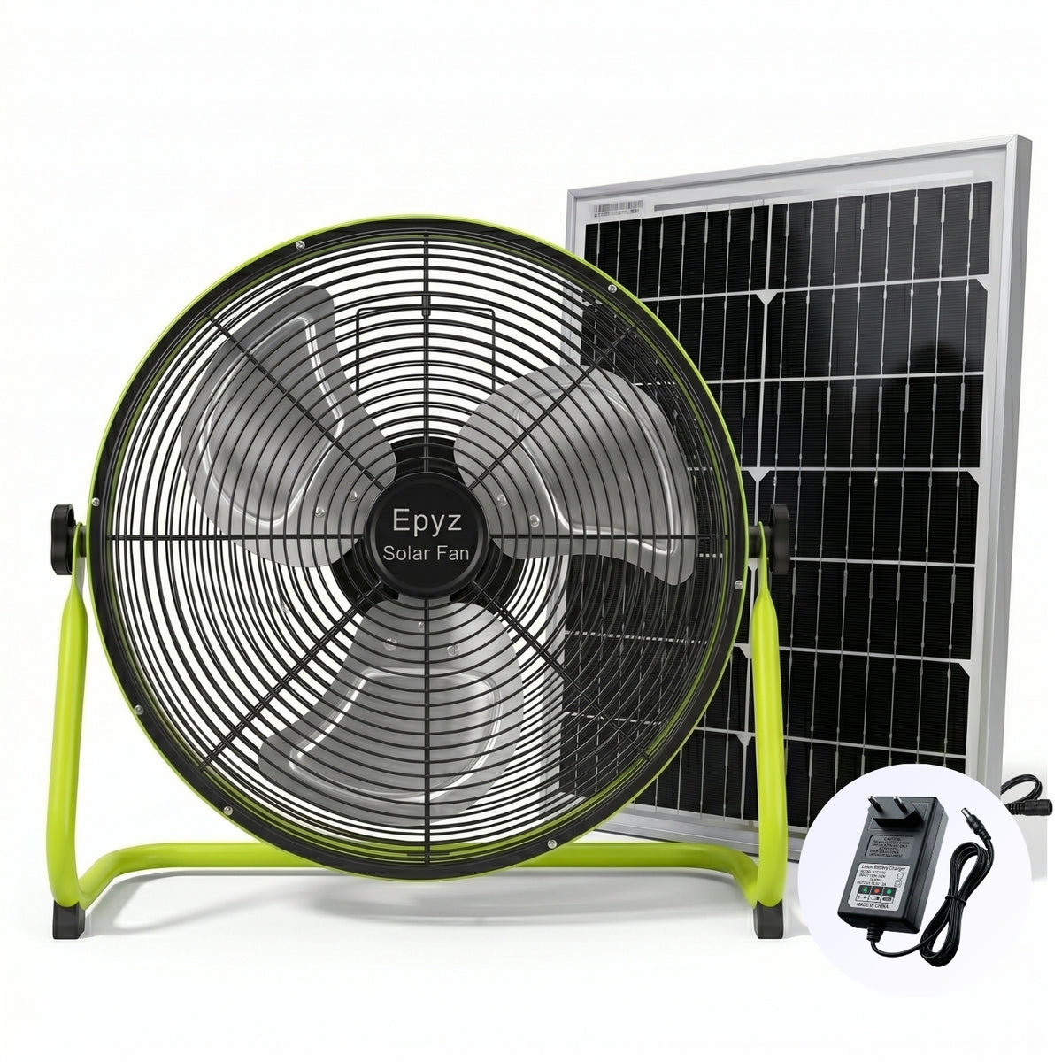 SOLAR POWERED PORTABLE  & RECHARGEABLE FAN - 14 INCH ALUMINIUM BODY (TABLE FAN )