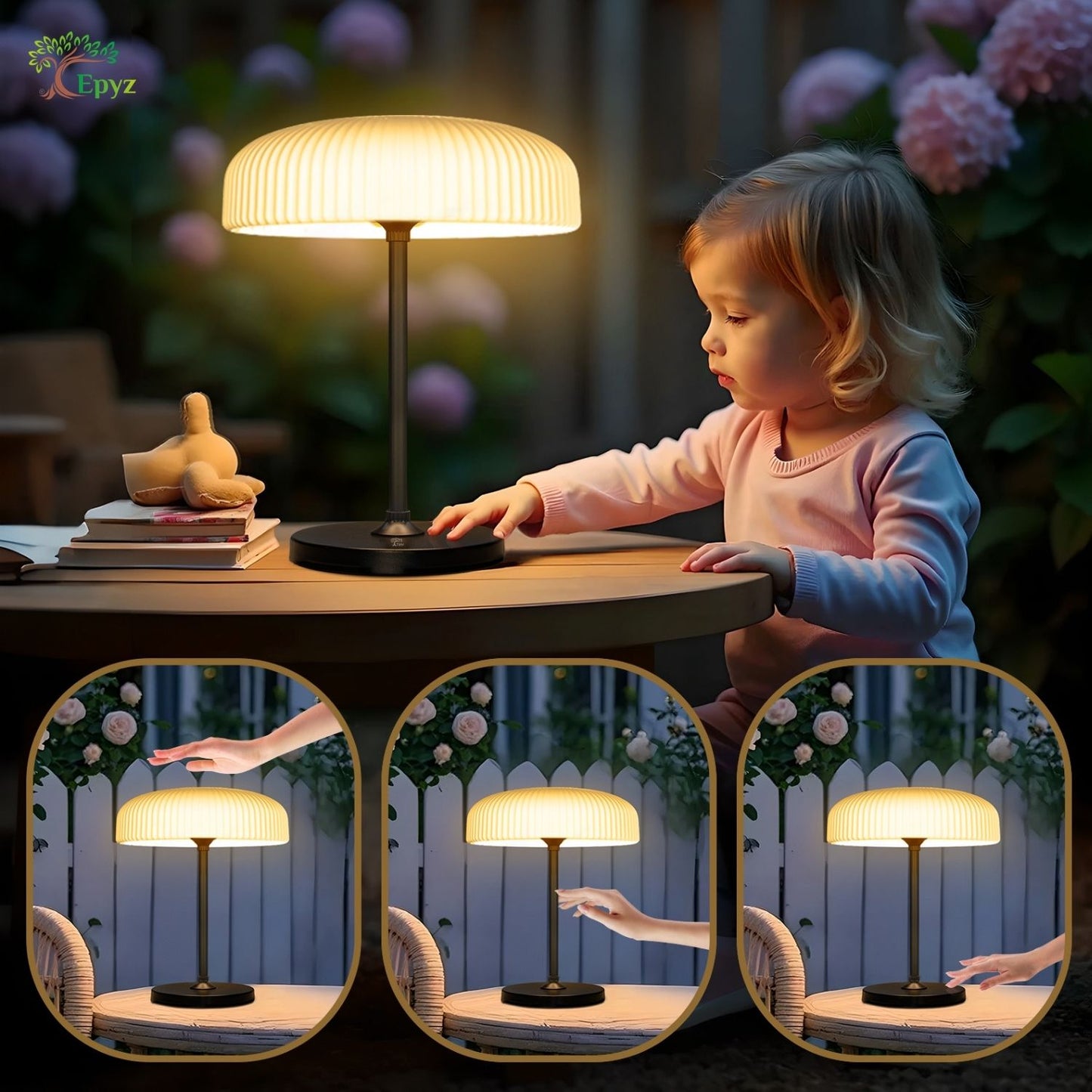 SOLAR LED TABLE LAMP TOUCH AND GESTURE CONTROL & 3 MODES