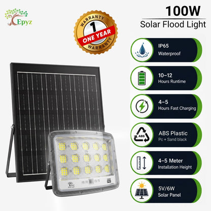 100W SOLAR FLOOD LIGHT WITH OPTICAL LENS LED