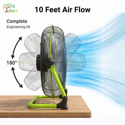 SOLAR POWERED PORTABLE  & RECHARGEABLE FAN - 14 INCH ALUMINIUM BODY (TABLE FAN )