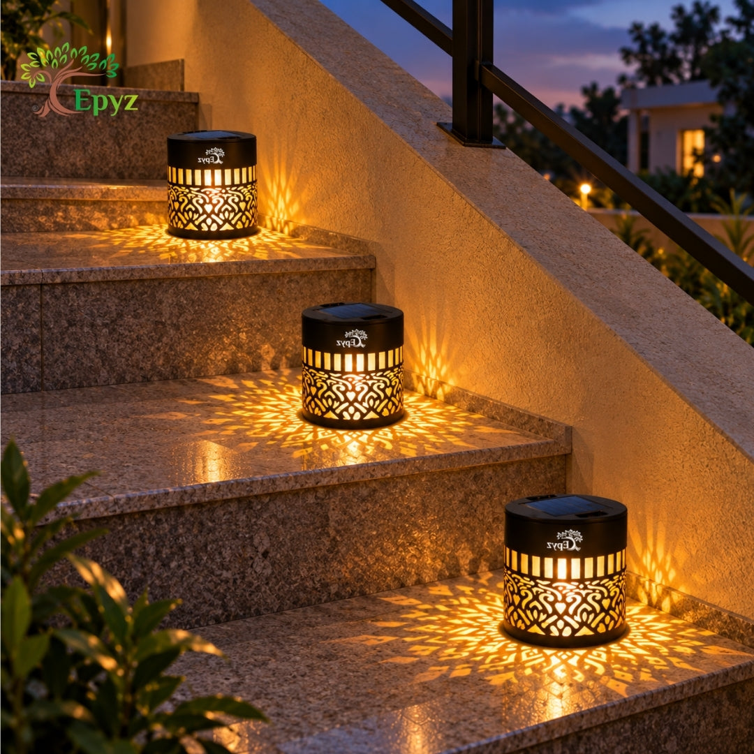 SOLAR MANDALA FENCE LIGHT OUTDOOR USE, WARM YELLOW