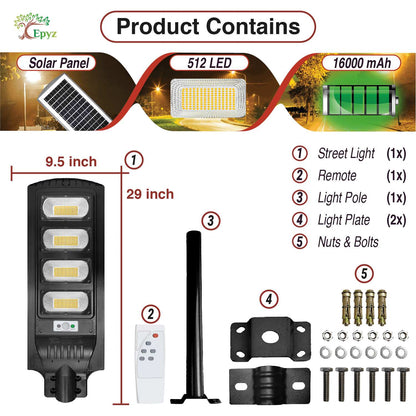 120 Watt Solar Street Warm Lights (With Pole)