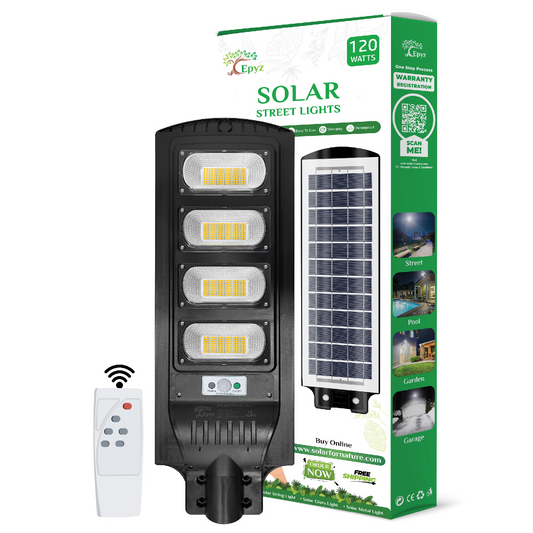 120 Watt Solar Street Lights for Garden (Warm Light)