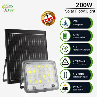 200W SOLAR FLOOD LIGHT WITH OPTICAL LENS LED