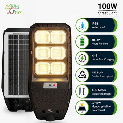 100 Watt Solar Street Warm Light (Without Pole)