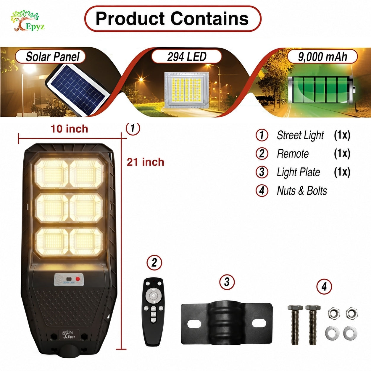 100 Watt Solar Street Warm Light (Without Pole)