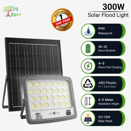 300W SOLAR FLOOD LIGHT WITH OPTICAL LENS LED