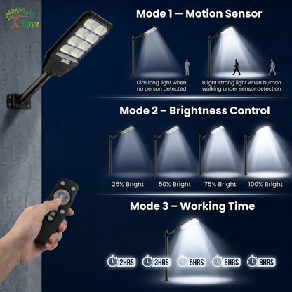 150 Watt Solar Street Light for Garden (White Light)