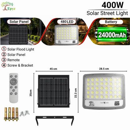 400W SOLAR FLOOD LIGHT WITH OPTICAL LENS LED
