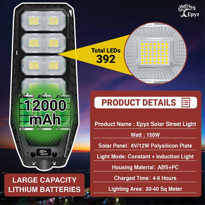 150 Watt Solar Street Light Hexagon - Epyz