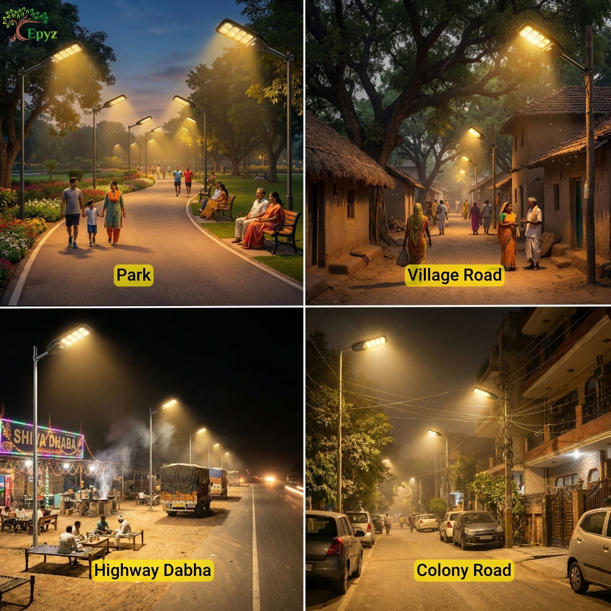 150 Watt Solar Street Light (Warm Light)