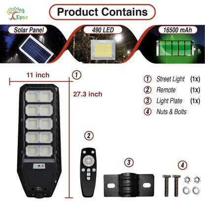 200 Watt Hexagon Solar Street Light (White Light)