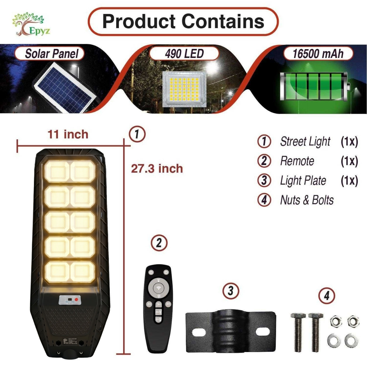 200 Watt Solar Street Light (Warm Light)