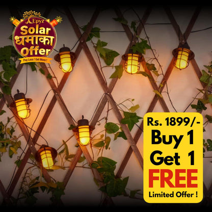 Solar String Flickering Hanging Lights Warm Yellow( Buy 1 Get 1 Free ! )