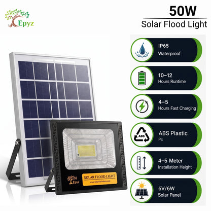 50 Watt Solar Flood Light (White Light)