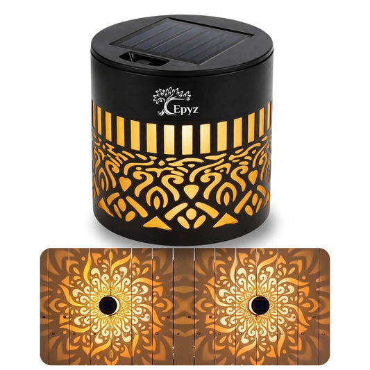 SOLAR MANDALA FENCE LIGHT OUTDOOR USE, WARM YELLOW