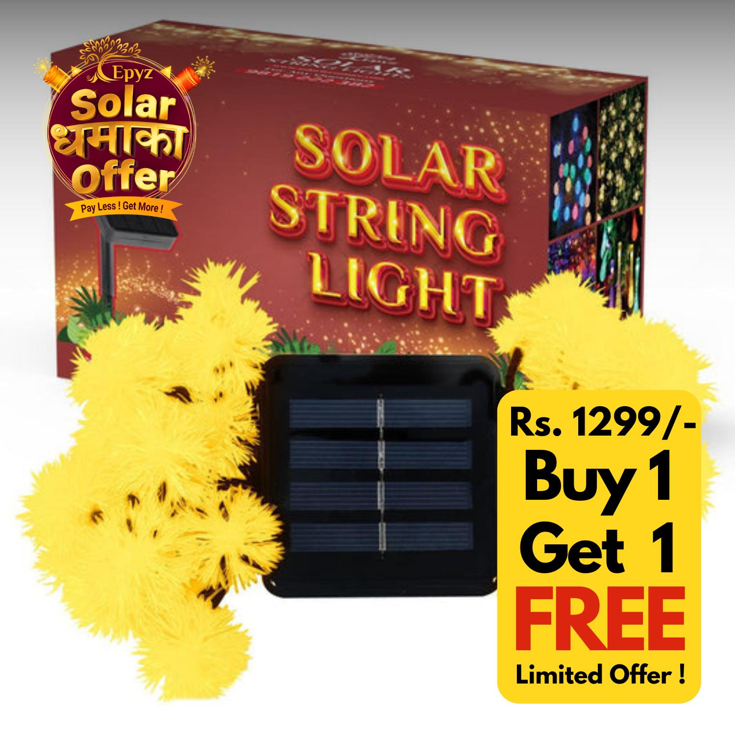 30 LED Solar Snow Ball String Light (Warm Light)( Buy 1 Get 1 Free ! )