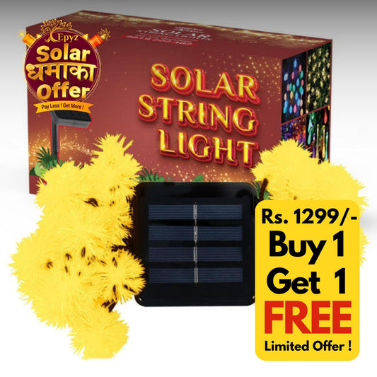 30 LED Solar Snow Ball String Light (Warm Light)( Buy 1 Get 1 Free ! )