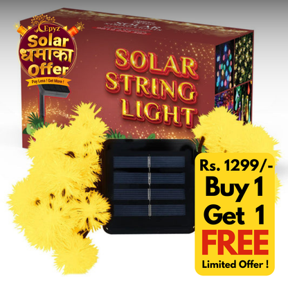 30 LED Solar Snow Ball String Light (Warm Light)( Buy 1 Get 1 Free ! )