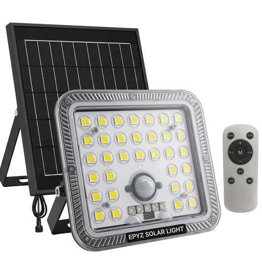 100 WATT SOLAR FLOOD LIGHT WITH MOTION SENSOR (33 LED)