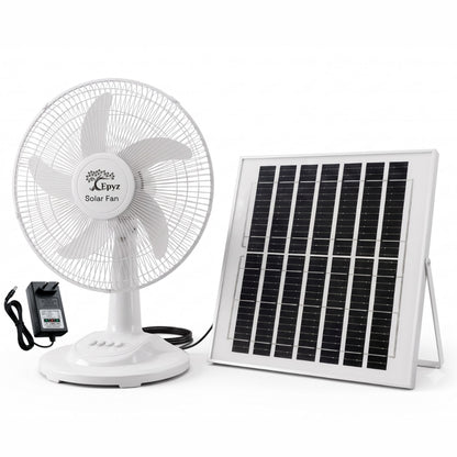 SOLAR PORTABLE ADJUSTABLE TABLE FAN WITH 3 GEAR - FS138